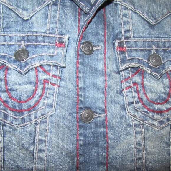 NWT TRUE RELIGION JIMMY SUPER T DENIM JACKET/IRREGULAR/SIZE MEDIUM! - Picture 6 of 11